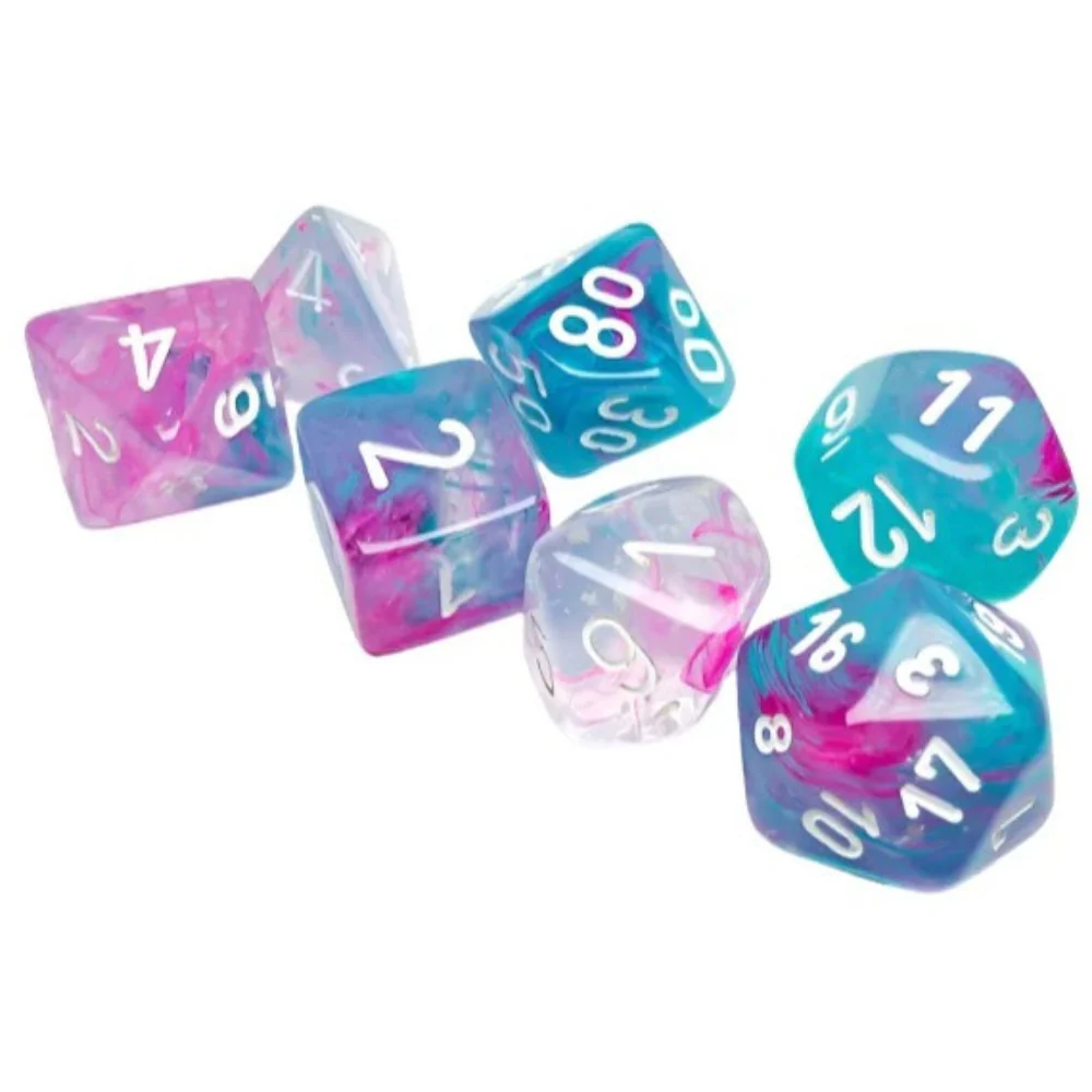 Chessex - Nebula Polyhedral 7 Dice Set - Luminary Wisteria & White