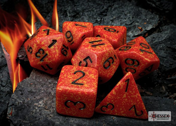 Chessex - Speckled Polyhedral 7 Dice Set - Fire - Image 2