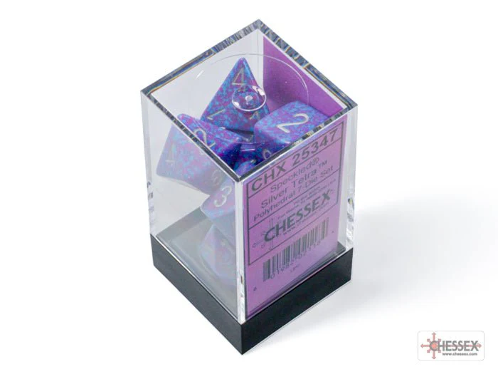 Chessex - Speckled Polyhedral 7 Dice Set - Silver Tetra - Image 3