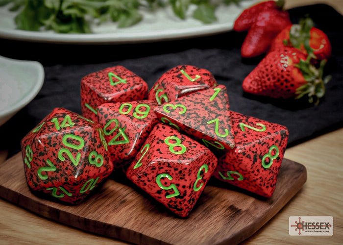 Chessex - Speckled Polyhedral 7 Dice Set - Strawberry - Image 2