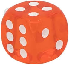 Chessex - Translucent 12mm D6 Dice Block - Orange with White - Image 3