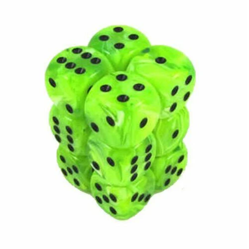 Chessex - Vortex 16mm D6 Dice Block - Bright Green with Black - Image 2