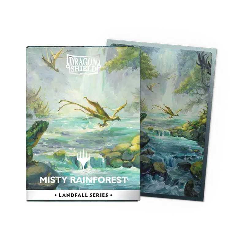 Dragon Shield Magic: The Gathering Matte Dual Art Sleeves: Landfall Series - Misty Rainforest (100ct.) - Image 2