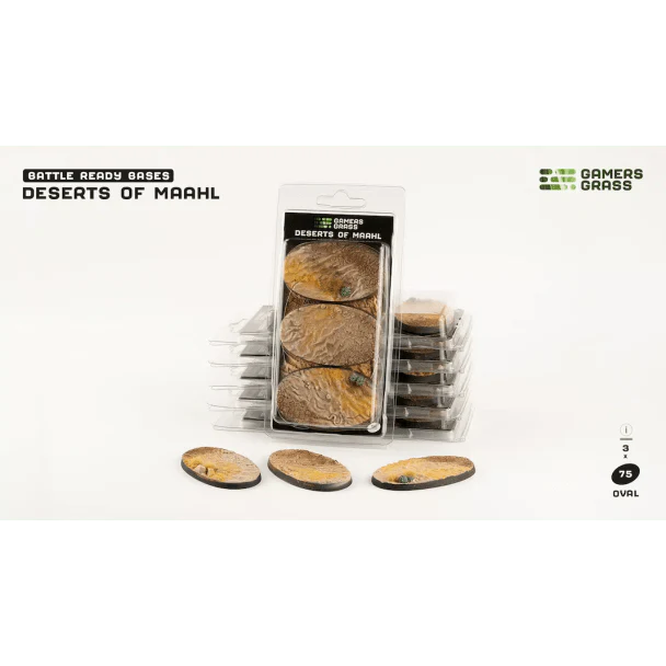 Gamers Grass Battle Ready Bases - Deserts of Maahl Oval 75mm (x3)