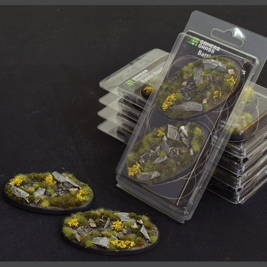 Gamers Grass Battle Ready Bases - Highland Oval 90mm (x2)