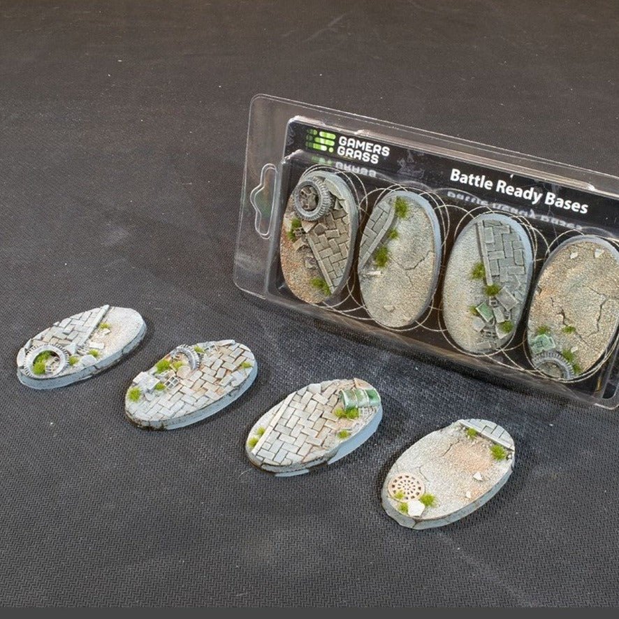 Gamers Grass Battle Ready Bases - Urban Warfare Oval 60mm (x4)