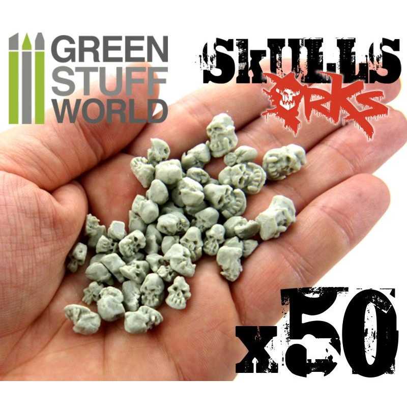 Green Stuff World 50x Resin ORK Skulls - Image 3