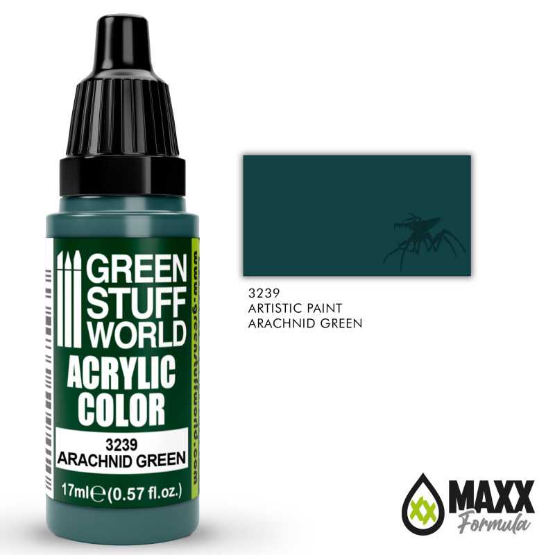 Green Stuff World Acrylic Color Paint - ARACHNID GREEN 17ml - Image 2
