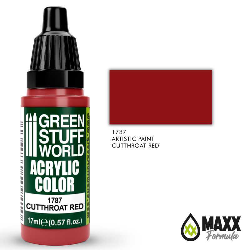 Green Stuff World Acrylic Color Paint - CUTTHROAT RED 17ml - Image 2