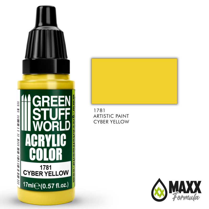 Green Stuff World Acrylic Color Paint - CYBER YELLOW 17ml - Image 2