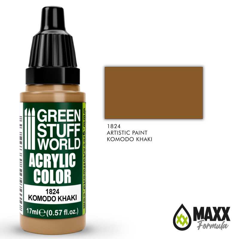 Green Stuff World Acrylic Color Paint - KOMODO KHAKI 17ml - Image 2