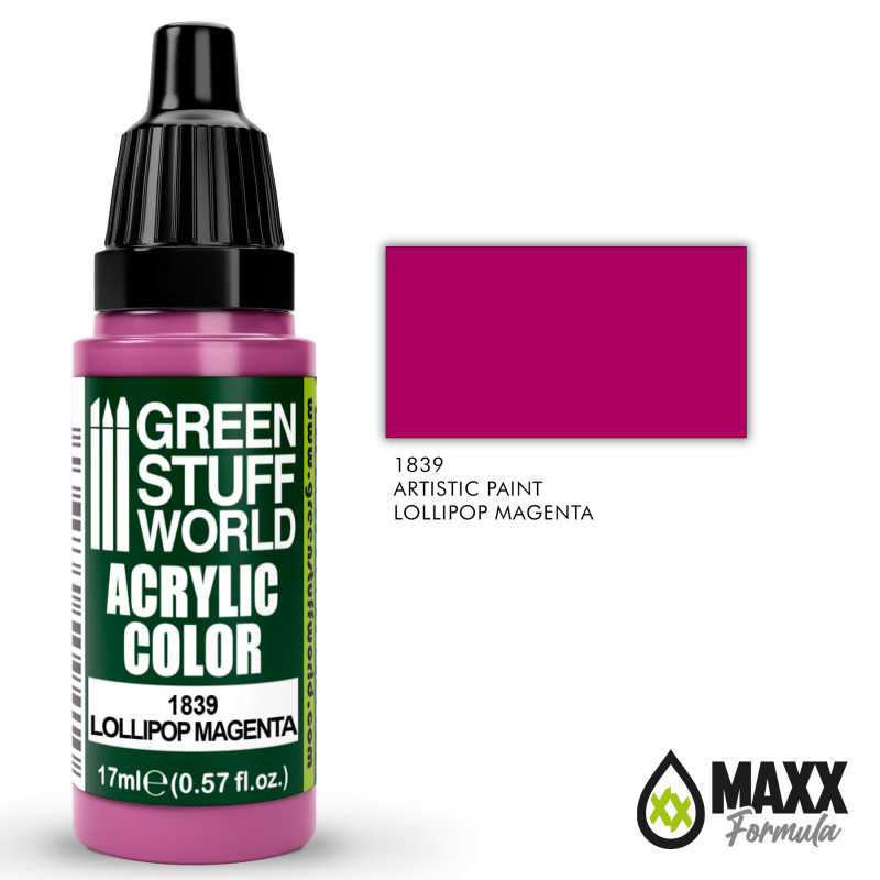 Green Stuff World Acrylic Color Paint - LOLLIPOP MAGENTA 17ml - Image 2