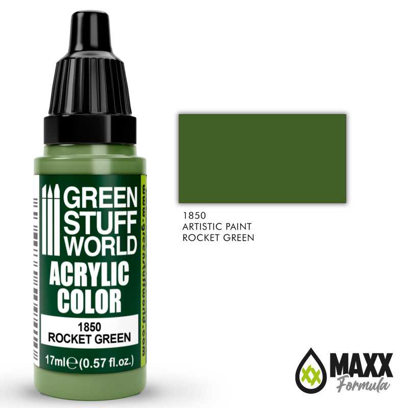 Green Stuff World Acrylic Color Paint - ROCKET GREEN 17ml - Image 2