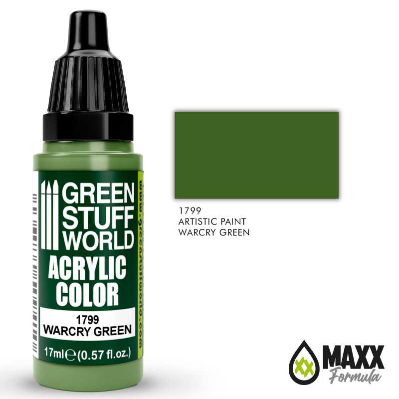 Green Stuff World Acrylic Color Paint - WARCRY GREEN 17ml - Image 2