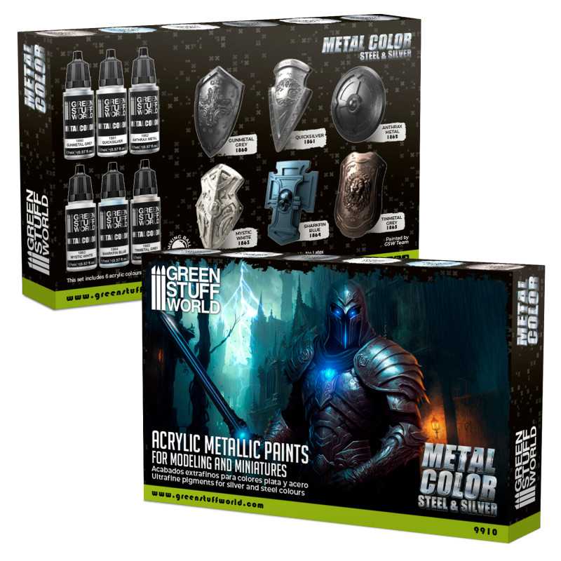 Green Stuff World Metallic Paints Set - Silver - Image 3