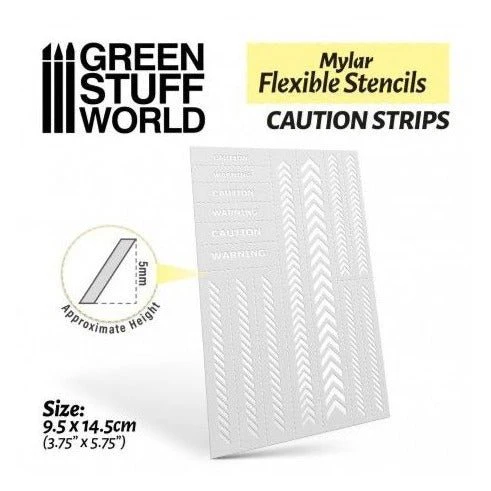 Green Stuff World - Mylar flexible stencils - Caution Strips (5mm) - Image 2