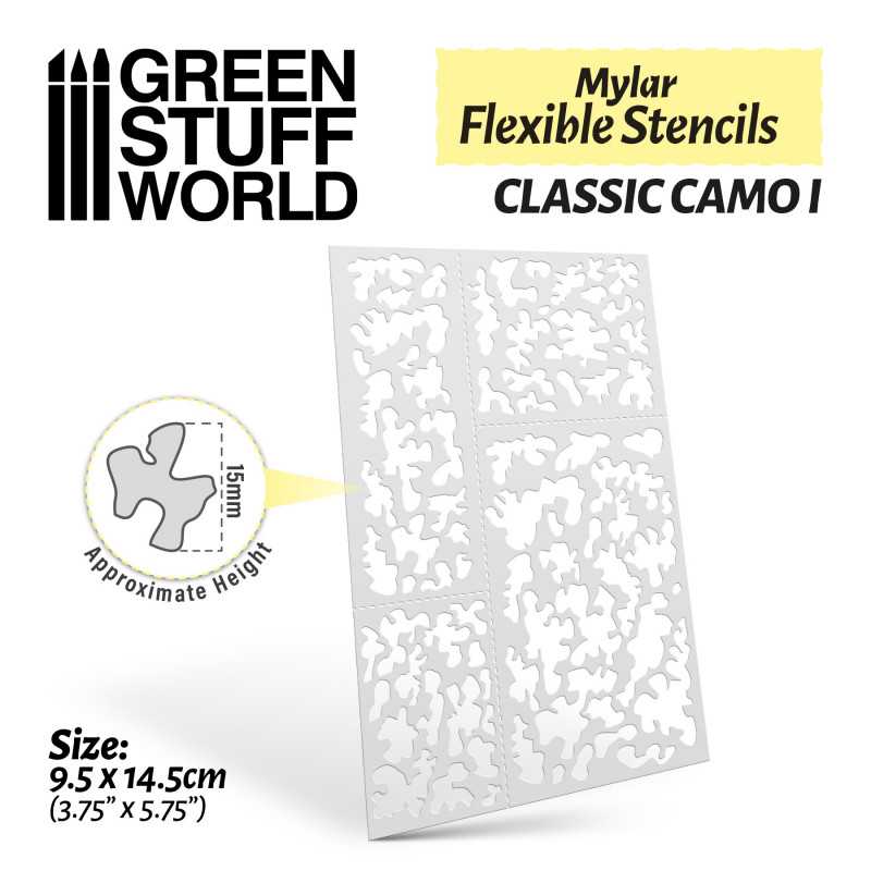 Green Stuff World - Mylar flexible stencils - Classic Camo 1 (15mm) - Image 2