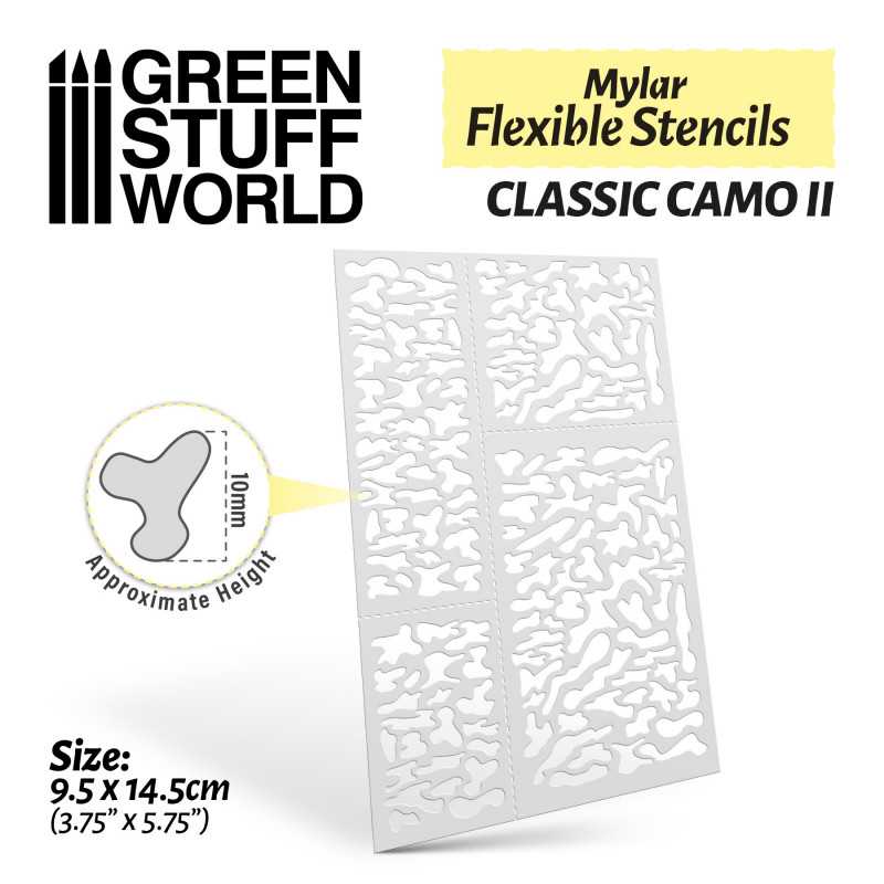 Green Stuff World - Mylar flexible stencils - Classic Camo 2 (10mm) - Image 2