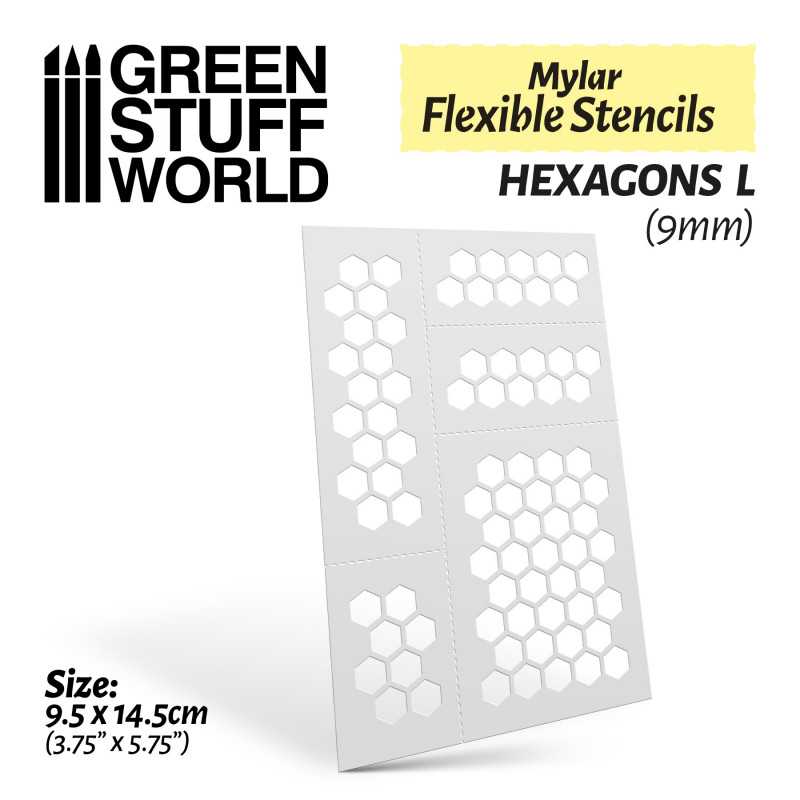 Green Stuff World - Mylar Flexible Stencils HEXAGONS Large (9mm) - Image 2