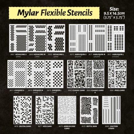 Green Stuff World - Mylar Flexible Stencils HEXAGONS Small (6mm) - Image 3
