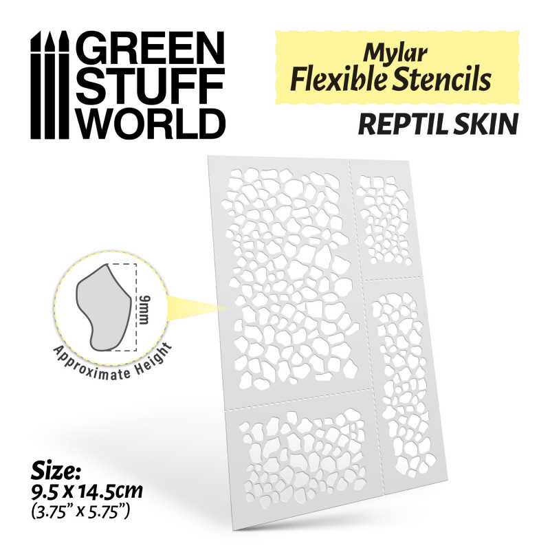 Green Stuff World - Mylar Flexible Stencils REPTILE SKIN (9mm) - Image 2