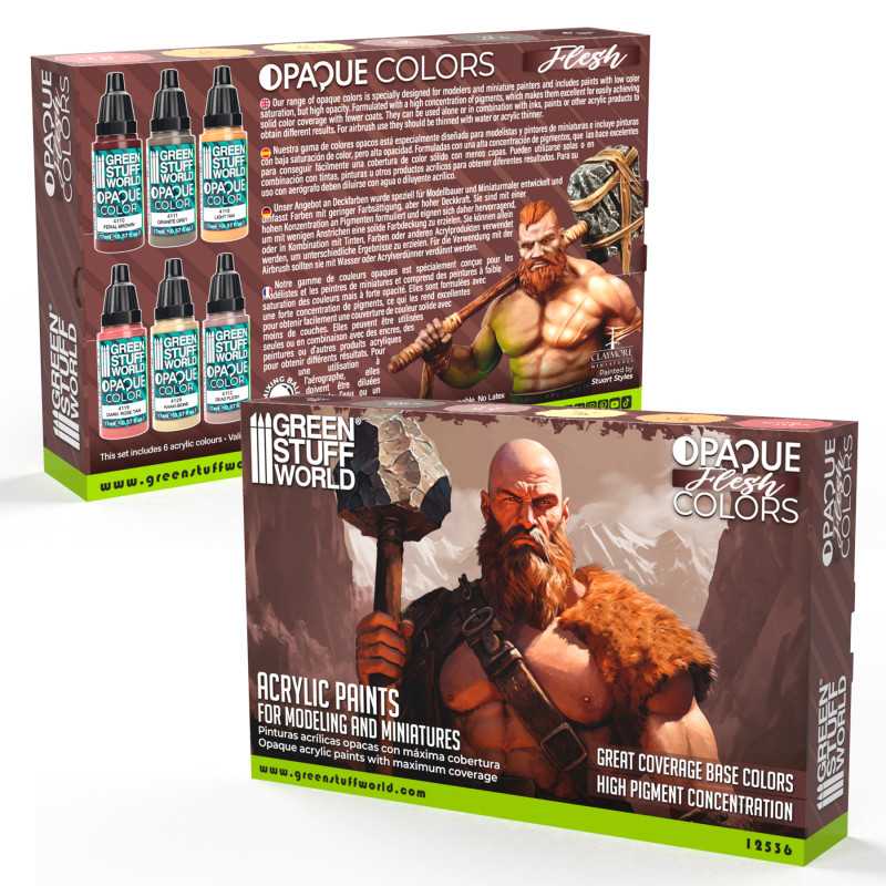 Green Stuff World Opaque Paint Set - Flesh Colours - Image 3