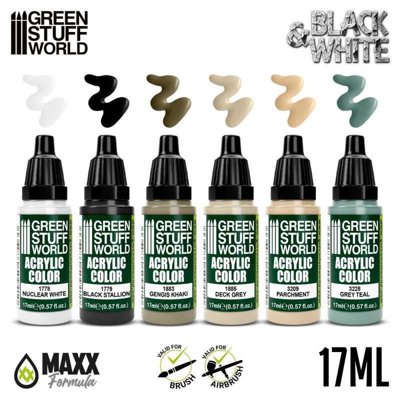 Green Stuff World Paint Set - Black and White - Image 2