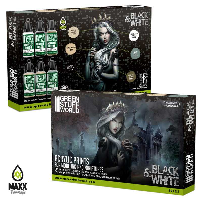 Green Stuff World Paint Set - Black and White - Image 3