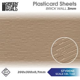 Green Stuff World - Plasticard - Brick Walls 3mm - Image 2