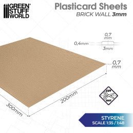 Green Stuff World - Plasticard - Brick Walls 3mm - Image 3