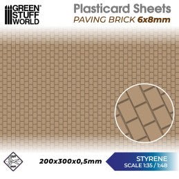 Green Stuff World - Plasticard - Paving Brick 6x8mm - Image 2