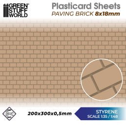 Green Stuff World - Plasticard - Paving Brick 8x18mm - Image 2