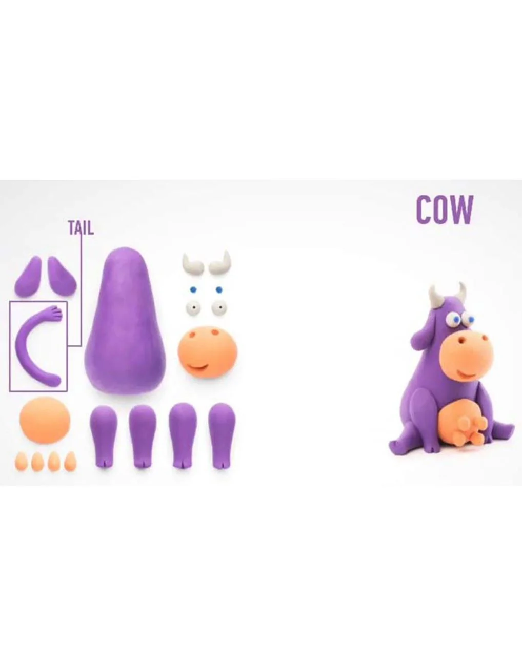 HEY CLAY Claymates Animals - Cow (3 Cans) - Image 5