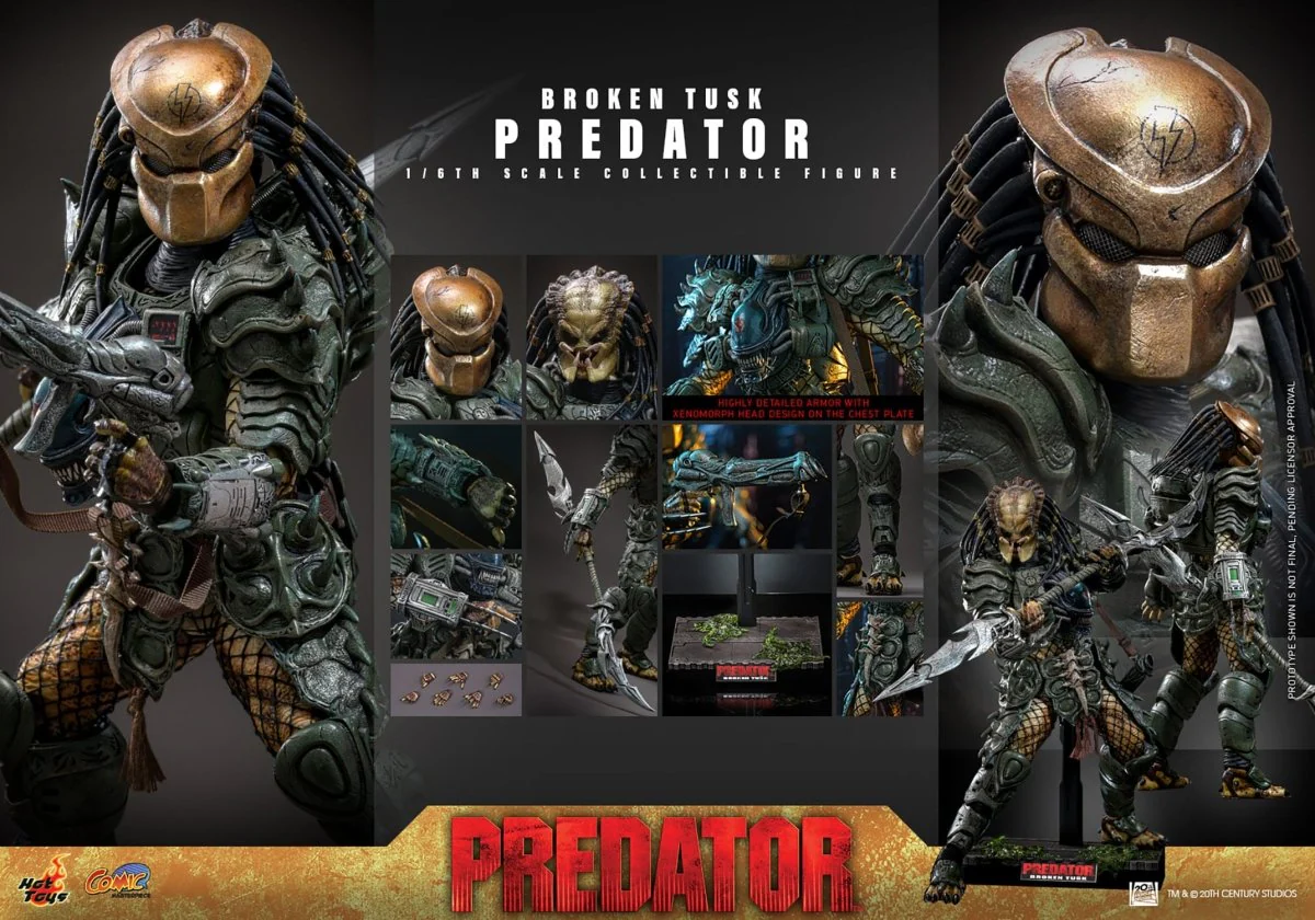 Hot Toys Alien vs. Predator: Comic Masterpiece Broken Tusk Predator 35cm - Image 13