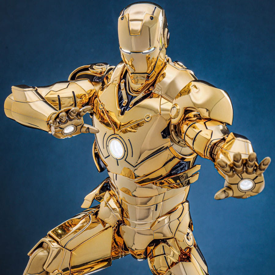 Hot Toys Iron Man: Movie Masterpiece Iron Man Mark III (Gold Color Version) 33cm - Image 5