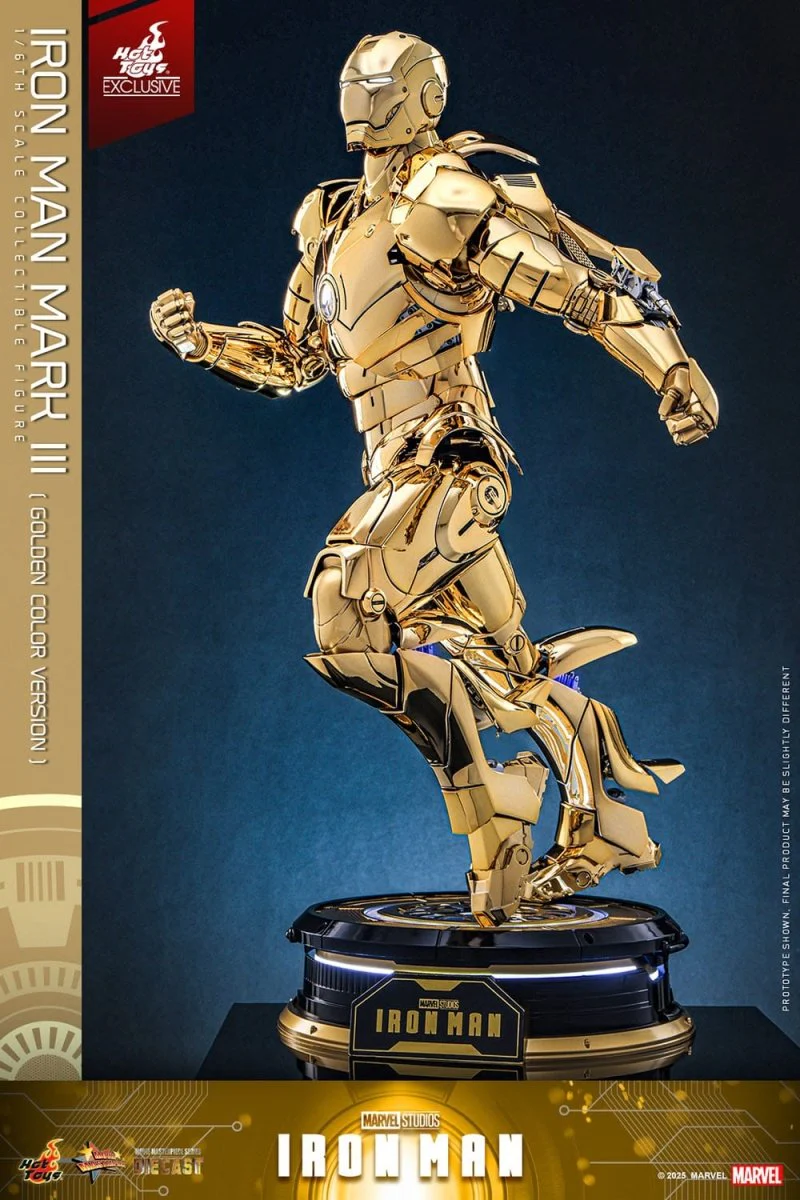 Hot Toys Iron Man: Movie Masterpiece Iron Man Mark III (Gold Color Version) 33cm - Image 8