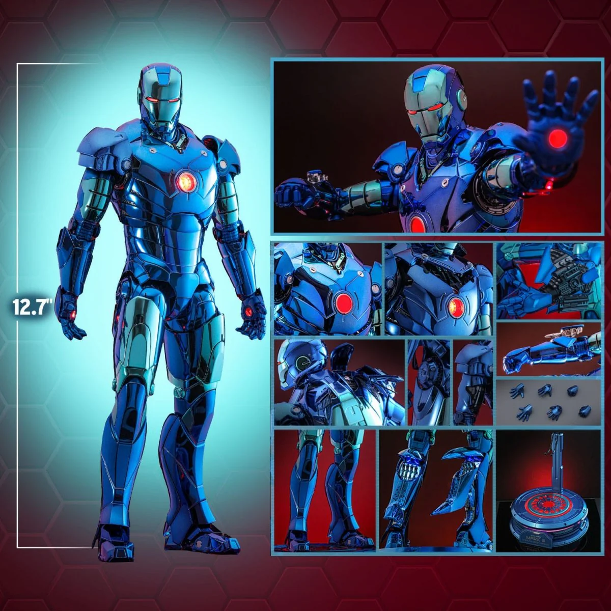 Hot Toys Iron Man: Movie Masterpiece Iron Man Mark III (Stealth Mode Ver.) 2.0 33cm - Image 3