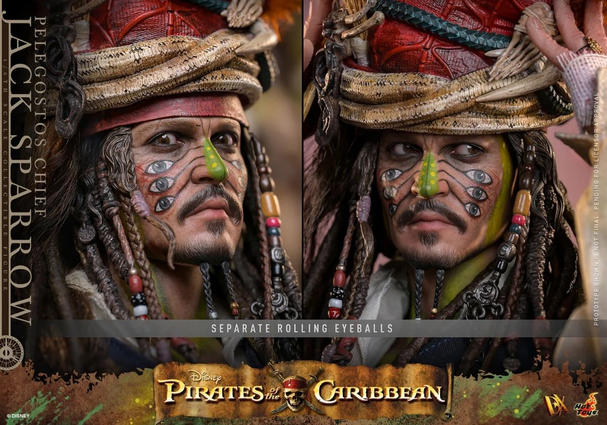 Hot Toys Pirates of the Caribbean: Dead Man's Chest Pelegostos Chief Jack Sparrow 30cm - Image 12