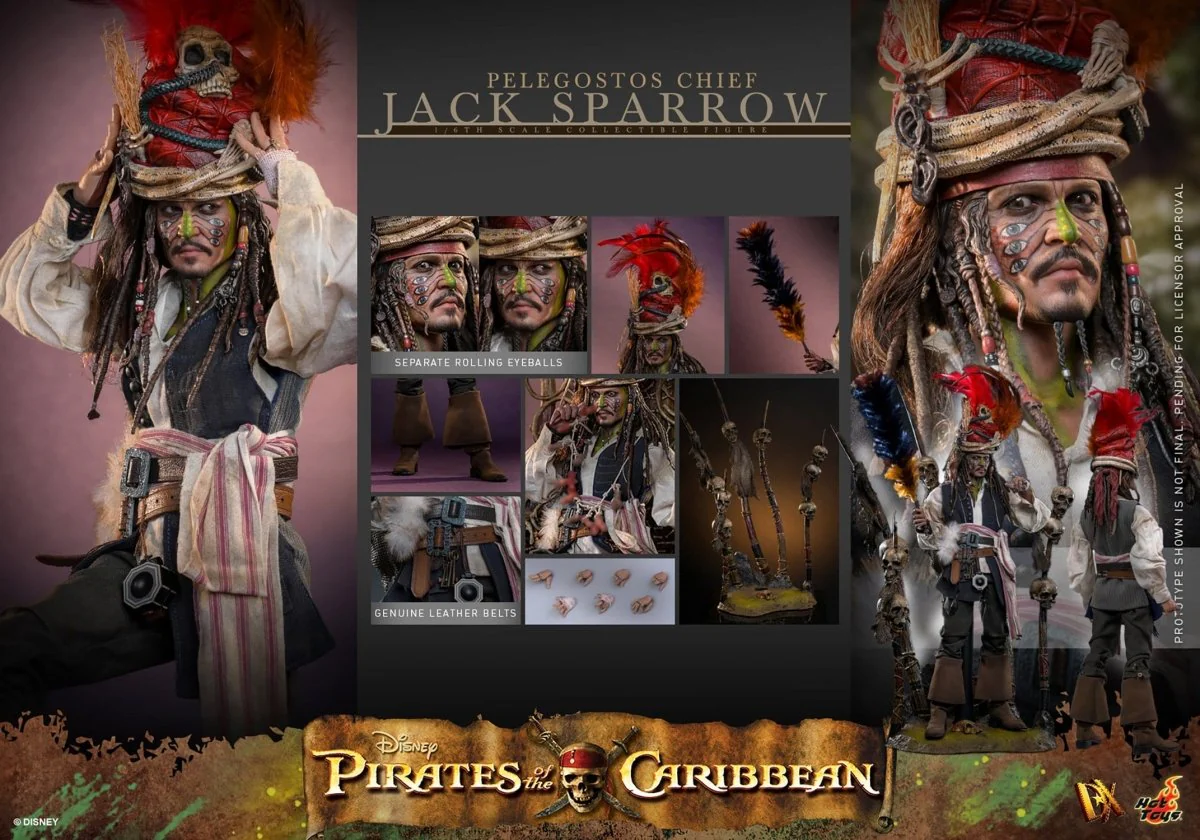 Hot Toys Pirates of the Caribbean: Dead Man's Chest Pelegostos Chief Jack Sparrow 30cm - Image 13