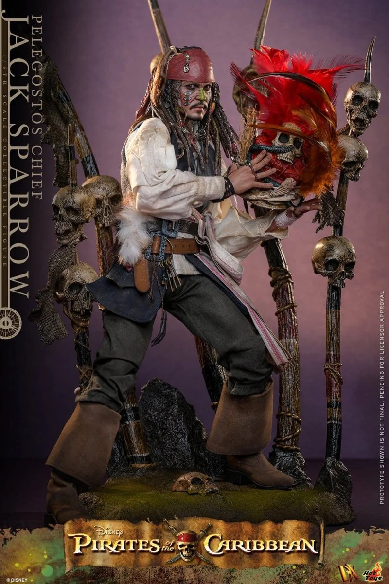 Hot Toys Pirates of the Caribbean: Dead Man's Chest Pelegostos Chief Jack Sparrow 30cm - Image 5