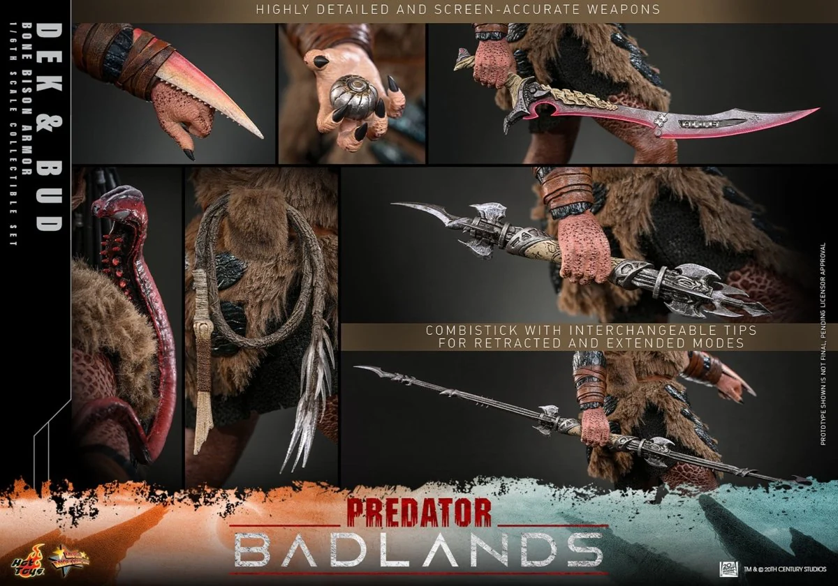 Hot Toys Predator: Badlands Masterpiece 2-Pack 1/6 Dek (Bone Bison Armor) and Bud 31cm - Image 6