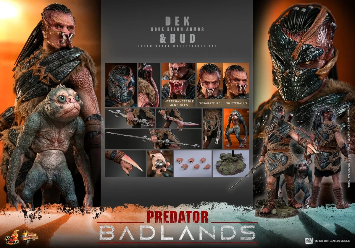 Hot Toys Predator: Badlands Masterpiece 2-Pack 1/6 Dek (Bone Bison Armor) and Bud 31cm - Image 9