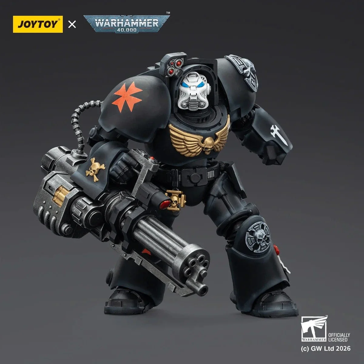 Joy Toy Warhammer 40k: Black Templars Terminator 3 with Power Fist and Assault Cannon 14cm - Image 4