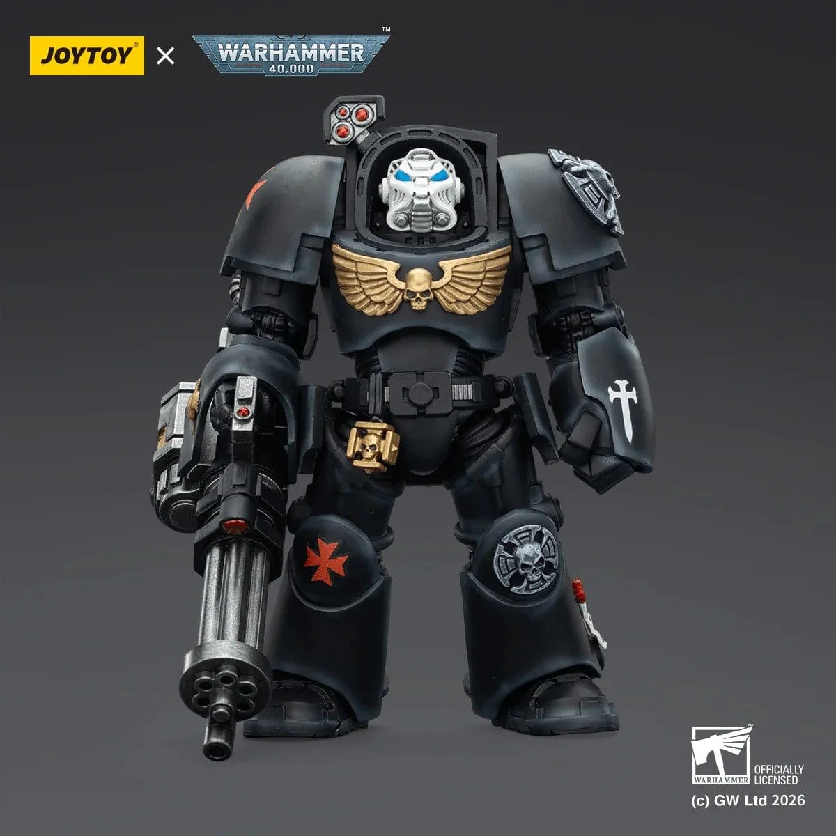 Joy Toy Warhammer 40k: Black Templars Terminator 3 with Power Fist and Assault Cannon 14cm - Image 6