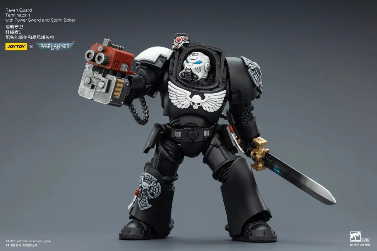 Joy Toy Warhammer 40k: Raven Guard Terminator 1 with Power Sword and Storm Bolter 14cm - Image 3