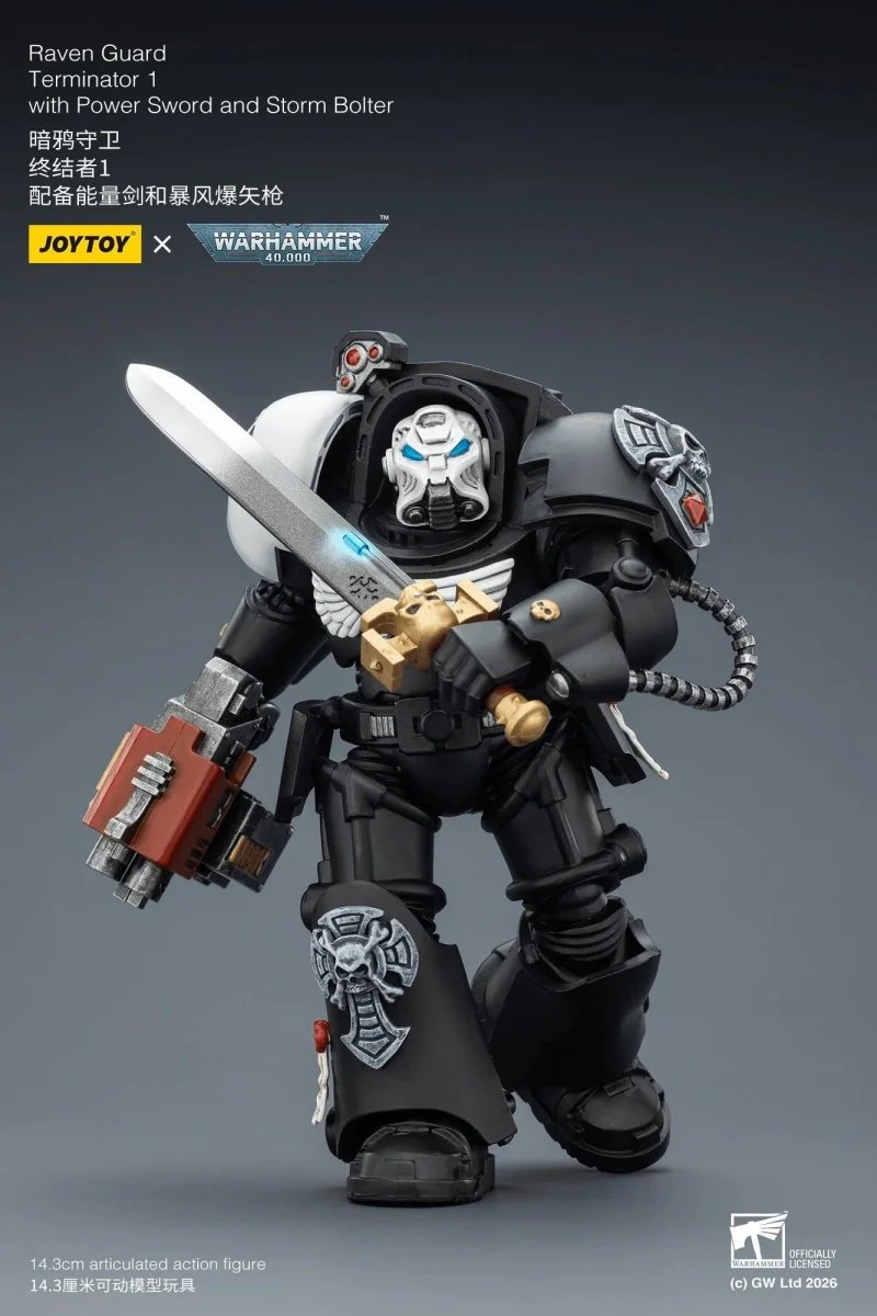 Joy Toy Warhammer 40k: Raven Guard Terminator 1 with Power Sword and Storm Bolter 14cm - Image 4