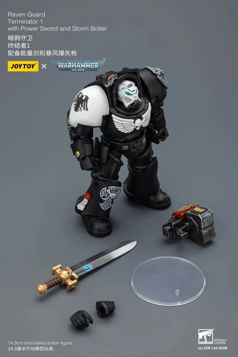 Joy Toy Warhammer 40k: Raven Guard Terminator 1 with Power Sword and Storm Bolter 14cm - Image 5