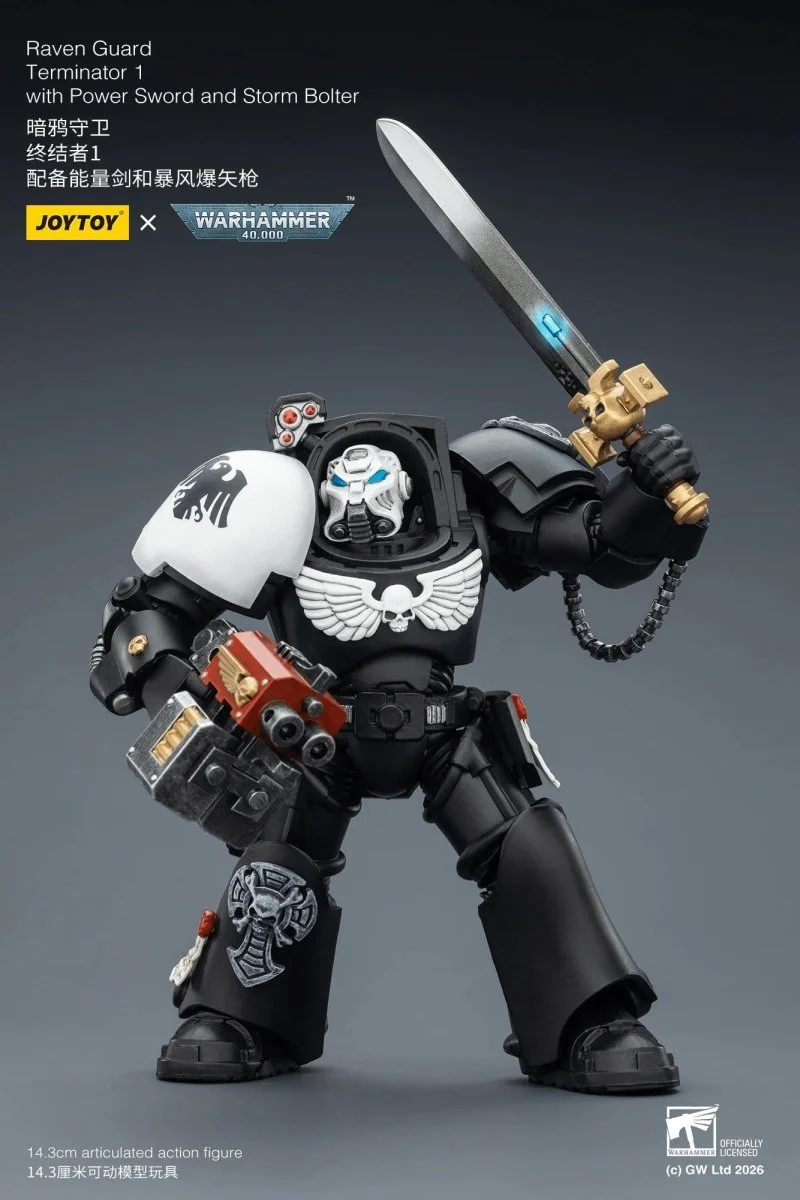 Joy Toy Warhammer 40k: Raven Guard Terminator 1 with Power Sword and Storm Bolter 14cm - Image 6