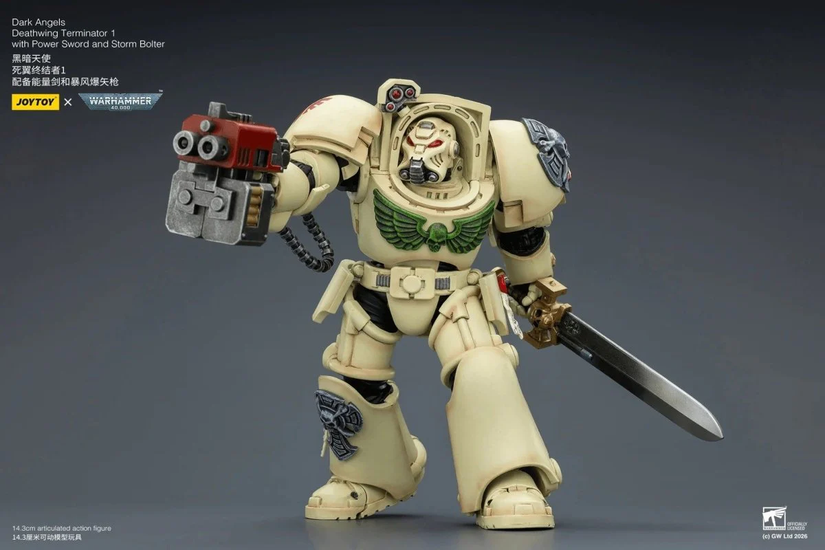 Joy Toy Warhammer 40k: Dark Angels Deathwing Terminator 1 with Power Sword and Storm Bolter 14cm - Image 8