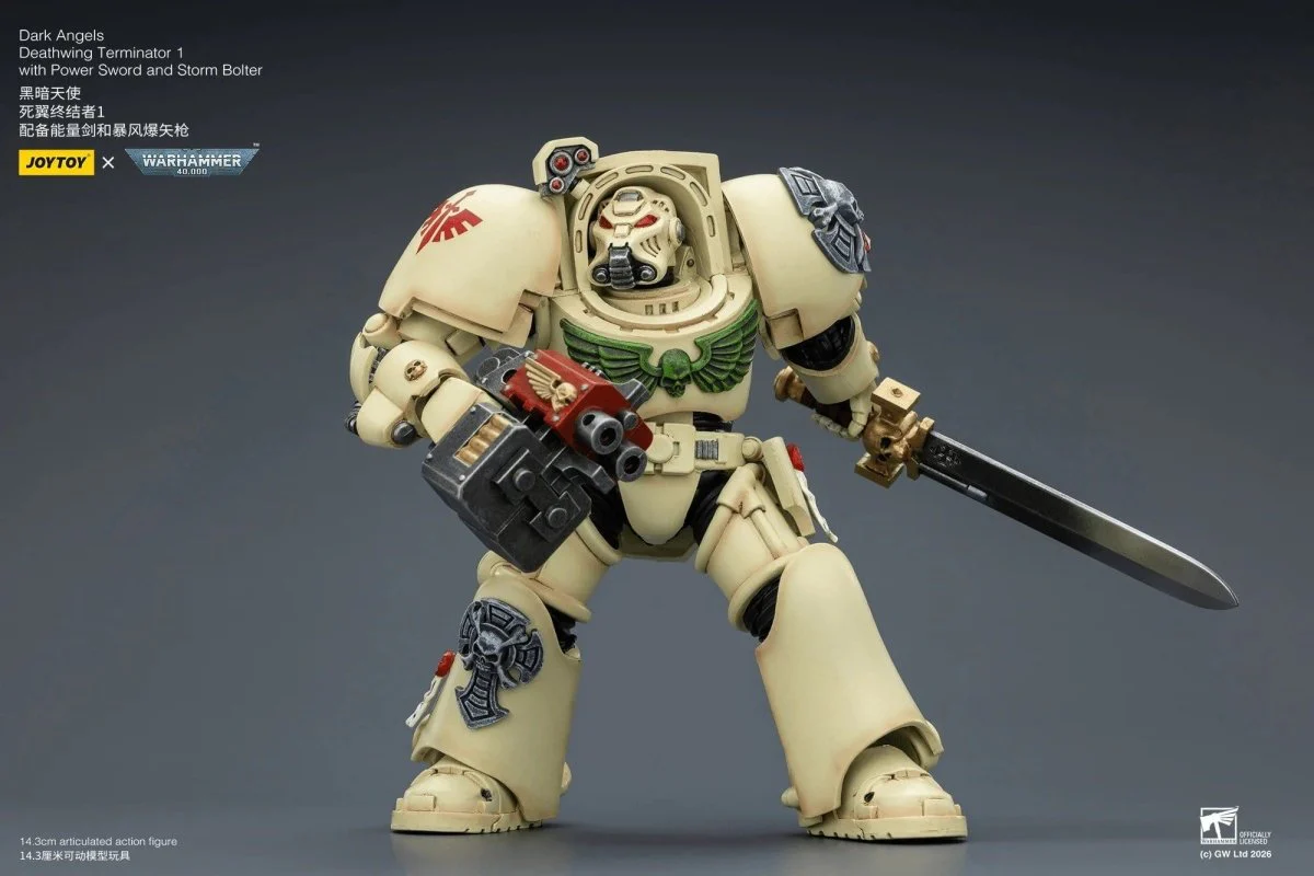 Joy Toy Warhammer 40k: Dark Angels Deathwing Terminator 1 with Power Sword and Storm Bolter 14cm - Image 9